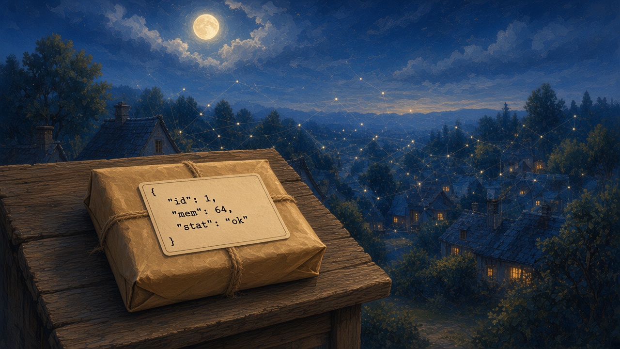 Painted small sealed parcel with a clear label that fits a tiny mailbox
